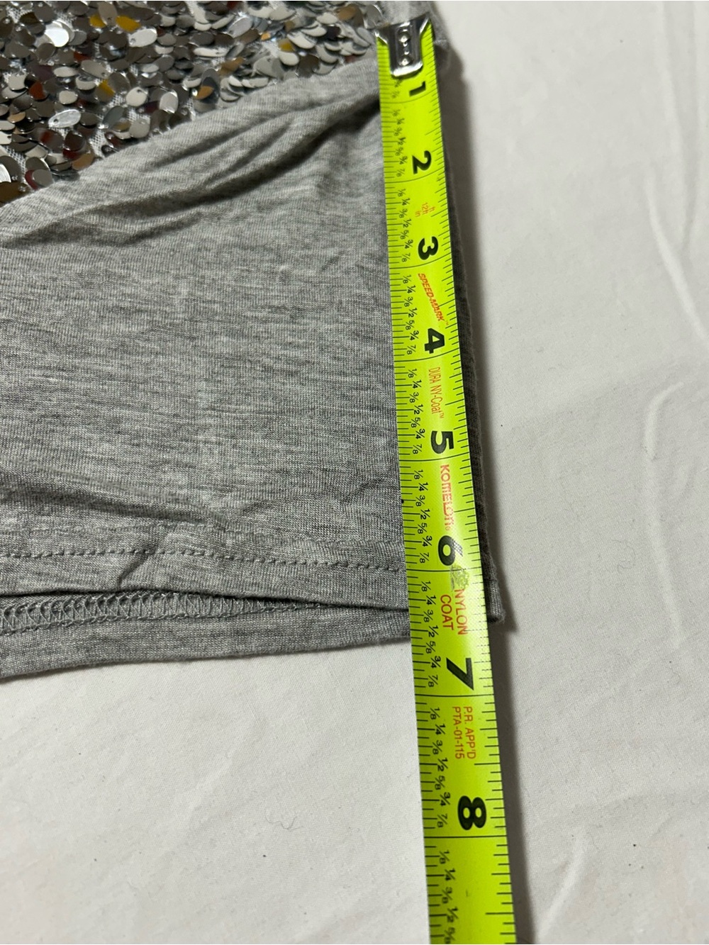 Jennifer Lopez XL Silver Sequin Front Gray Short Sleeve Top NWT - Picture 11 of 11